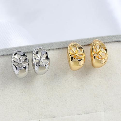 Brass Earring Stud Component real gold plated DIY 9mm Sold By Pair