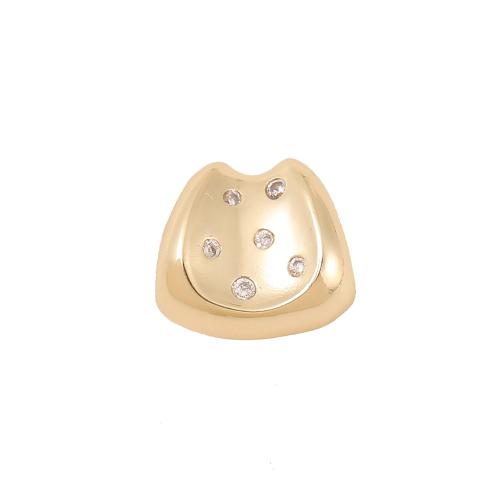 Entretoise de perles en laiton, Plaqué d'or, DIY & pavé de micro zircon, doré, 13x15mm, Vendu par PC