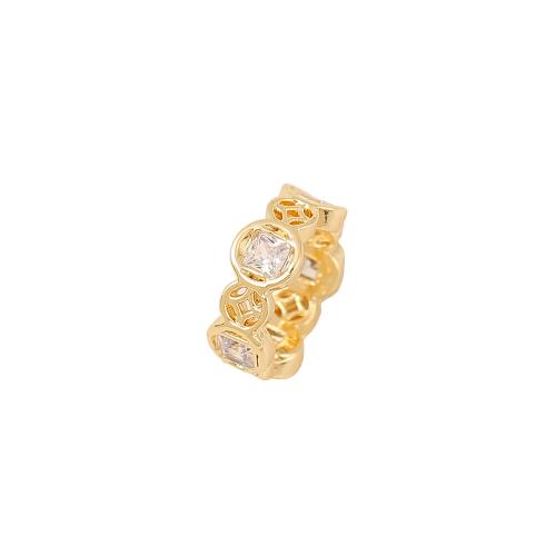Brass Spacer Beads, real gold plated, DIY & micro pave cubic zirconia, golden, Sold By PC