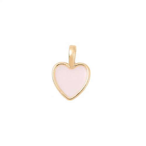 Brass Heart Pendants, real gold plated, DIY & enamel, golden, 15x10mm, Sold By PC
