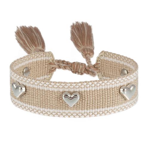 Chain Woven Bracelets Polyester with Zinc Alloy & for woman Length 15 cm Sold By PC