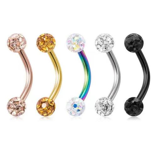 Rostfritt stål Ear Piercing Smycken, 316L rostfritt stål, Unisex & olika stilar för val & micro bana cubic zirconia, fler färger för val, Säljs av PC