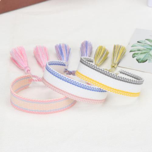 Chain Woven Bracelets, Polyester, different designs for choice & for woman, more colors for choice, Length:15 cm, Sold By PC
