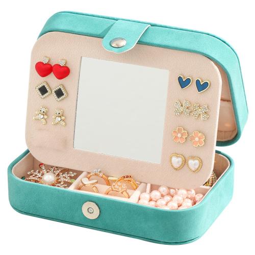 Multifunctional Jewelry Box PU Leather with Flocking Fabric portable & durable & dustproof Sold By PC