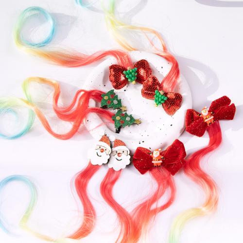 Cloth Ponytail Extension handmade Christmas Design & for woman red Sold By PC