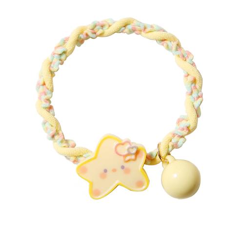 Ponytail Holder Plastic with Rubber Band handmade for woman yellow Sold By PC
