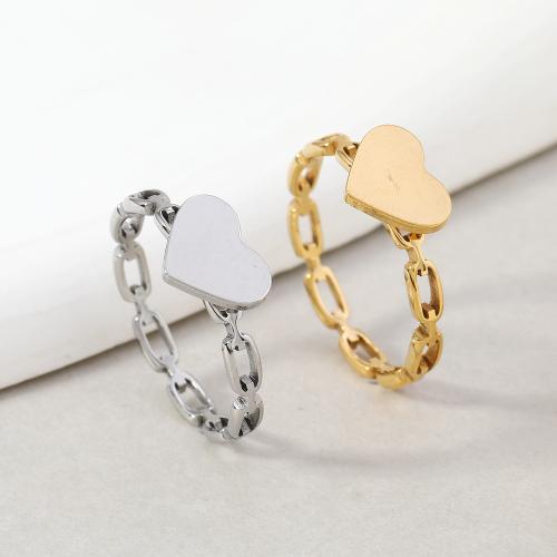 Stainless Steel Finger Ring, 304 Stainless Steel, Heart, fashion jewelry & Unisex & different size for choice, more colors for choice, Sold By PC