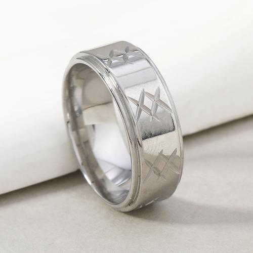 Stainless Steel Finger Ring, 304 Stainless Steel, fashion jewelry & Unisex, more colors for choice, width 8mm, Sold By PC