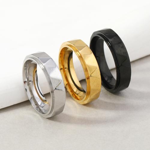 Stainless Steel Finger Ring, 304 Stainless Steel, fashion jewelry & Unisex, more colors for choice, width 6mm, Sold By PC