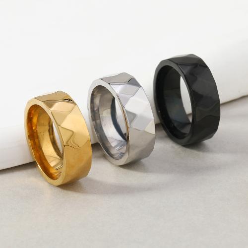 خاتم إصبع الفولاذ المقاوم للصدأ, 304 الفولاذ المقاوم للصدأ, مجوهرات الموضة & للجنسين, المزيد من الألوان للاختيار, width 8mm, تباع بواسطة PC