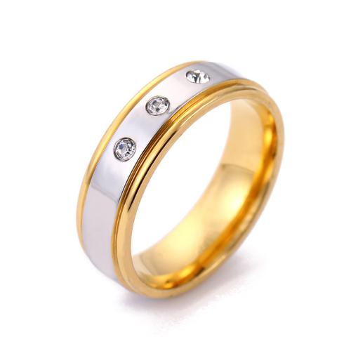 nehrđajućeg Čelik vještački dijamant Finger Ring, 316L Stainless Steel, bez spolne razlike & različite veličine za izbor & različitih stilova za izbor & s Rhinestone, Prodano By PC