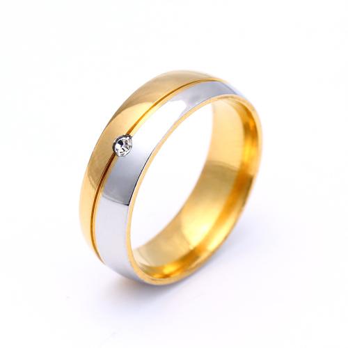 Pár prsteny, 304 Stainless Steel, unisex & různé velikosti pro výběr & s drahokamu, Prodáno By PC