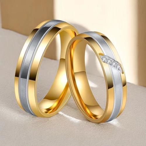 Couple Finger Rings 304 Stainless Steel fashion jewelry & Unisex width 6mm Sold By PC
