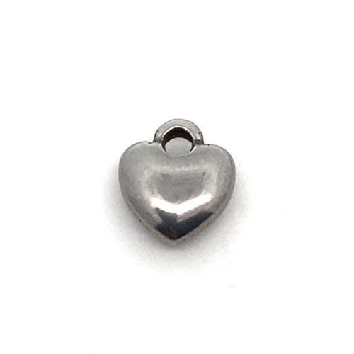 Stainless Steel Heart Pendants, 304 Stainless Steel, DIY, original color, 9x8mm, Sold By PC