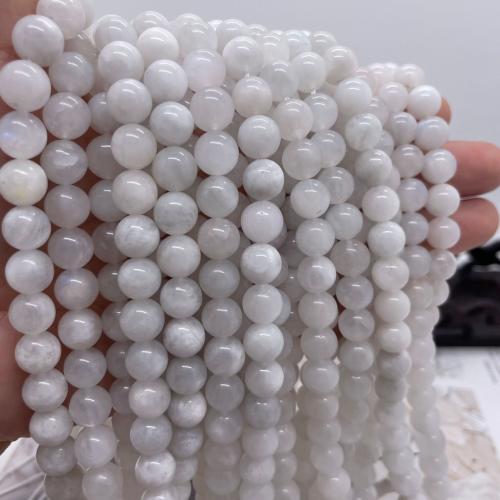 Jade Perlen, weiße Jade, rund, DIY & verschiedene Größen vorhanden, weiß, verkauft per ca. 38 cm Strang
