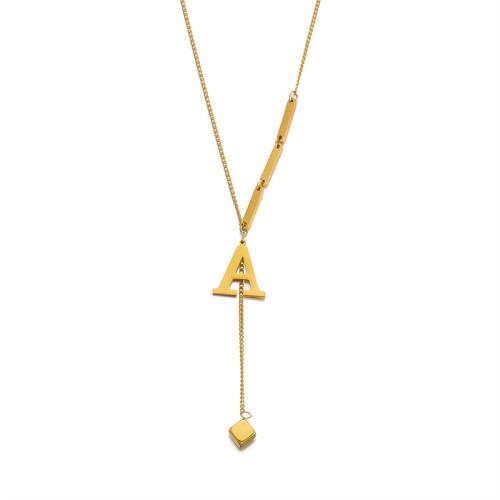Edelstahl Schmuck Halskette, 304 Edelstahl, mit Verlängerungskettchen von 5cm, Alphabet-Buchstabe, Modeschmuck & für Frau, keine, Länge 46 cm, verkauft von PC