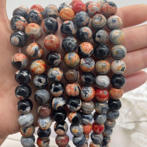 Agate Beads Fire Agate Round DIY Sold Per Approx 38 cm Strand