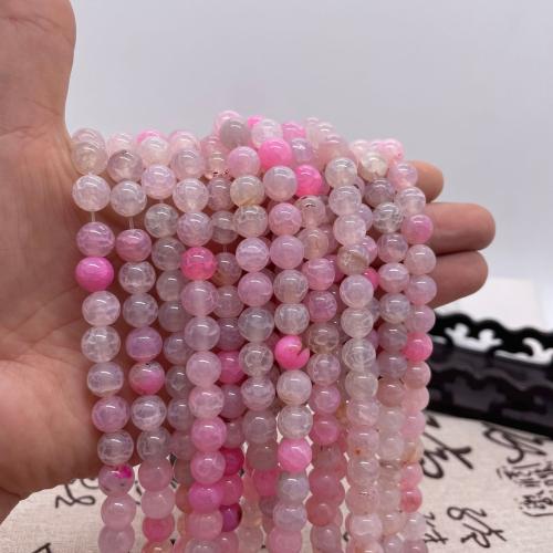 Natural Dragon Veins Agate Beads, Round, DIY & different size for choice, pink, Sold Per Approx 38 cm Strand