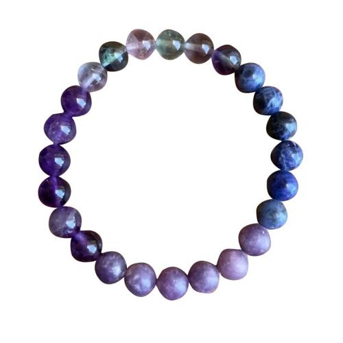 Gemstone Bracelets, Natural Stone, fashion jewelry & Unisex, more colors for choice, nickel, lead & cadmium free, Length:Approx 18-22 cm, Sold By PC