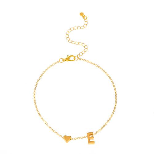 Zinc Alloy Bracelet with 5cm extender chain Alphabet Letter gold color plated fashion jewelry & for woman nickel lead & cadmium free Length 16 cm Sold By PC
