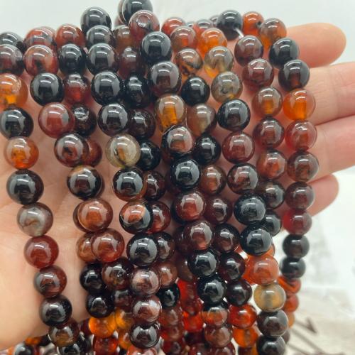 Natural Miracle Agate perler, Runde, du kan DIY & forskellig størrelse for valg, blandede farver, Solgt Per Ca. 38 cm Strand