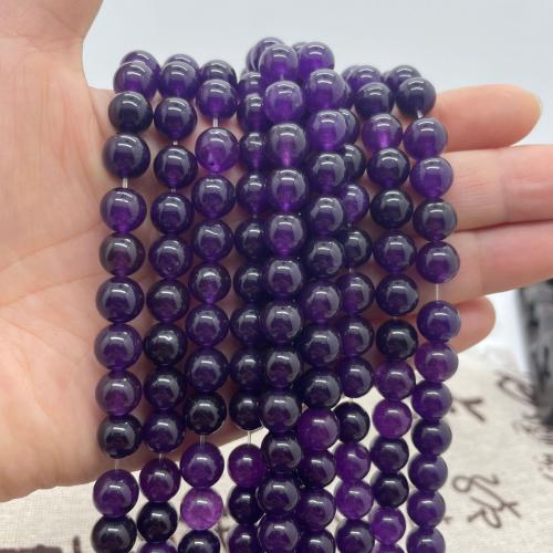 Natural Amethyst Beads Round DIY purple Sold Per Approx 38 cm Strand