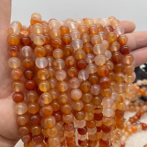 Natural Red Agate Beads Round DIY mixed colors Sold Per Approx 38 cm Strand