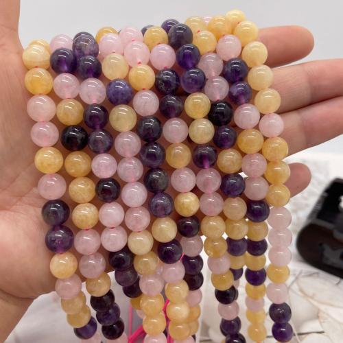 Crystal Beads, Super Seven Crystal, Round, DIY & different size for choice, mixed colors, Sold Per Approx 38 cm Strand