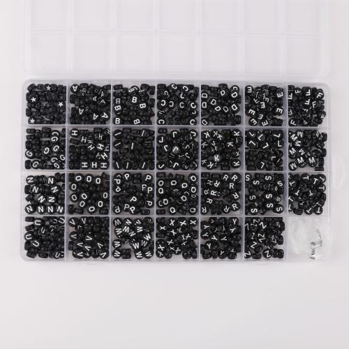 Akryl šperky korálky, 28 článků & DIY, černý, 225x135x18mm, Prodáno By Box