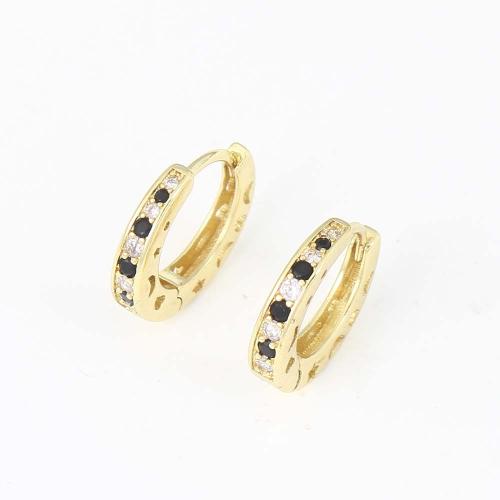 Cubic Zirconia Micro Pave Brass Earring, gold color plated, micro pave cubic zirconia & for woman, nickel, lead & cadmium free, 16x14.60x3mm, Sold By Pair