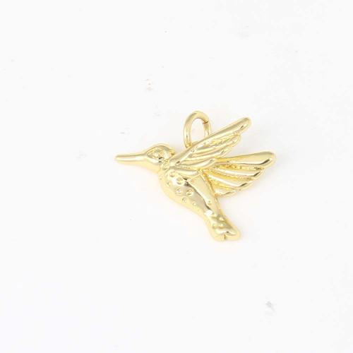 Brass Jewelry Pendants, Bird, gold color plated, DIY, nickel, lead & cadmium free, 17.10x11.60x5mm, Sold By PC