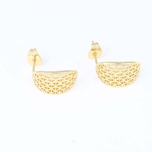 Brass Stud Earring, gold color plated, for woman, nickel, lead & cadmium free, 15x10.90x1.90mm, Sold By Pair