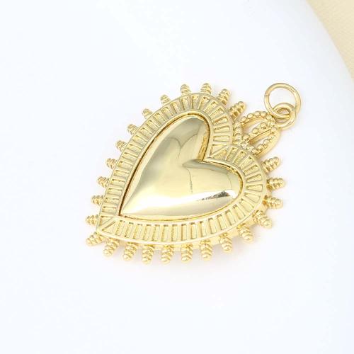 Brass Heart Pendants, gold color plated, DIY, nickel, lead & cadmium free, 31.70x25.40x4.30mm, Sold By PC