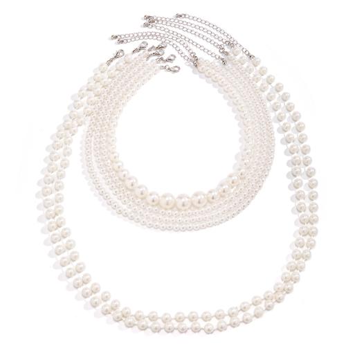 Sets de Joyas, Perlas plásticas, Joyería & diferentes estilos para la opción & para mujer, color de platina, Vendido por UD