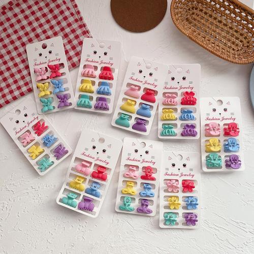Hair Claw Clips Plastic handmade Girl mixed colors Single about 2cm Sold By Set