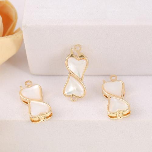 Brass Jewelry Clasps with Shell real gold plated DIY golden Sold By PC