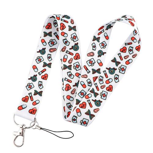 Mobile Phone Lanyard Polyester with Wax Cord & Zinc Alloy multifunctional & Unisex white Sold By PC
