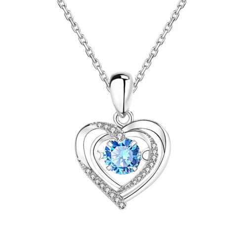 Cubic Zircon Micro Pave 925 Sterling Silver Necklace, plated, micro pave cubic zirconia & for woman, more colors for choice, Length:Approx 21-50 cm, Sold By PC