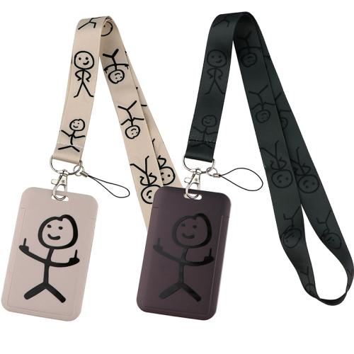 Polyester Lanyard Card Holder with Wax Cord & Zinc Alloy multifunctional & Unisex Sold By PC
