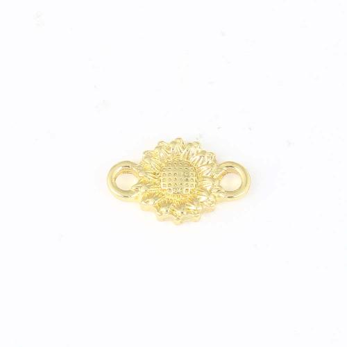 Brass Jewelry Connector Flower gold color plated DIY & 1/1 loop nickel lead & cadmium free Sold By PC