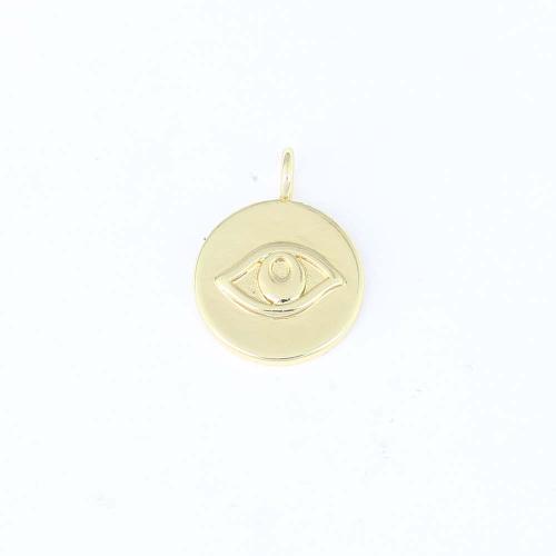 Brass Jewelry Pendants, Round, gold color plated, DIY, nickel, lead & cadmium free, 21.30x16x5.30mm, Sold By PC