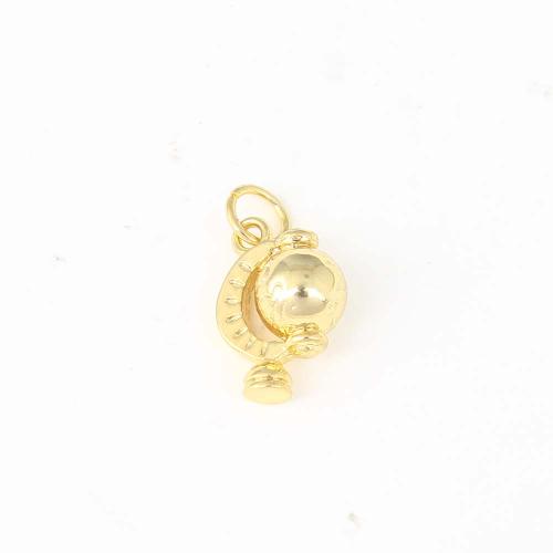 Brass Jewelry Pendants, gold color plated, DIY, nickel, lead & cadmium free, 13.10x9.20x6.30mm, Sold By PC