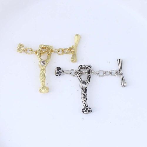 Brass Jewelry Clasps plated DIY & micro pave cubic zirconia nickel lead & cadmium free Sold By PC