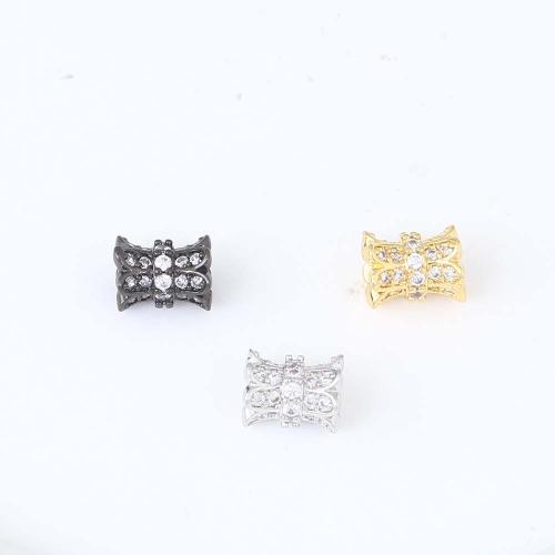 Cubic Zirconia Micro Pave Brass Beads, plated, DIY & micro pave cubic zirconia, more colors for choice, nickel, lead & cadmium free, 8.80x6.90x6.90mm, Sold By PC
