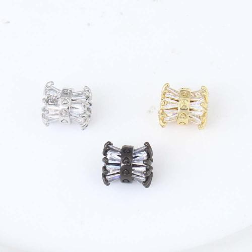 Cubic Zirconia Micro Pave Brass Beads, plated, DIY & micro pave cubic zirconia, more colors for choice, nickel, lead & cadmium free, 9.30x8.50x8.50mm, Sold By PC