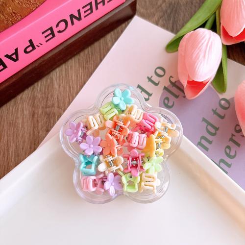 Hair Claw Clips, Plastic, handmade, Girl & different styles for choice, mixed colors, 10mm, 20PCs/Box, Sold By Box
