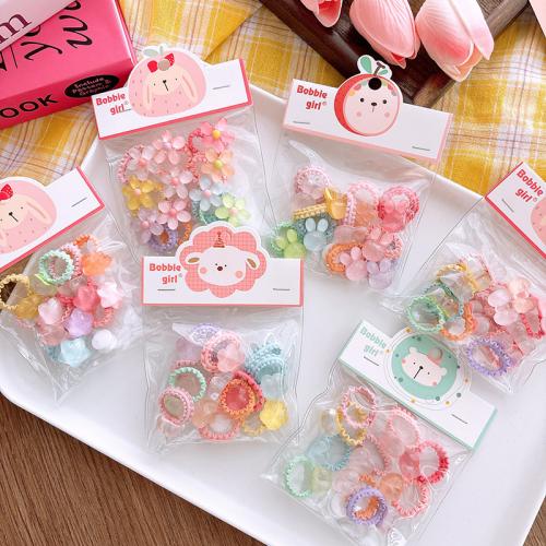 Ponytail Holder Resin with Rubber Band handmade Girl mixed colors 20mm Sold By Bag