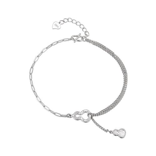 Fashion Sterling Silver Anklet, 925 Sterling Silver, with 4cm extender chain, fashion jewelry & for woman, Length:Approx 21.5 cm, Sold By PC