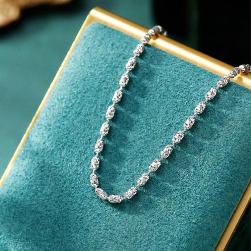 925 Sterling Silver Necklaces, Laser & fashion jewelry & Unisex, Length:Approx 60 cm, Sold By PC