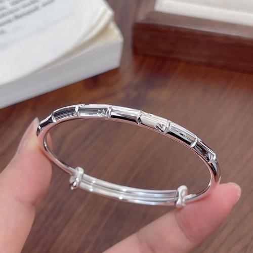 925 Sterling Silver Bangle Bracelet Adjustable & fashion jewelry & for woman Inner Approx 55mm Sold By PC